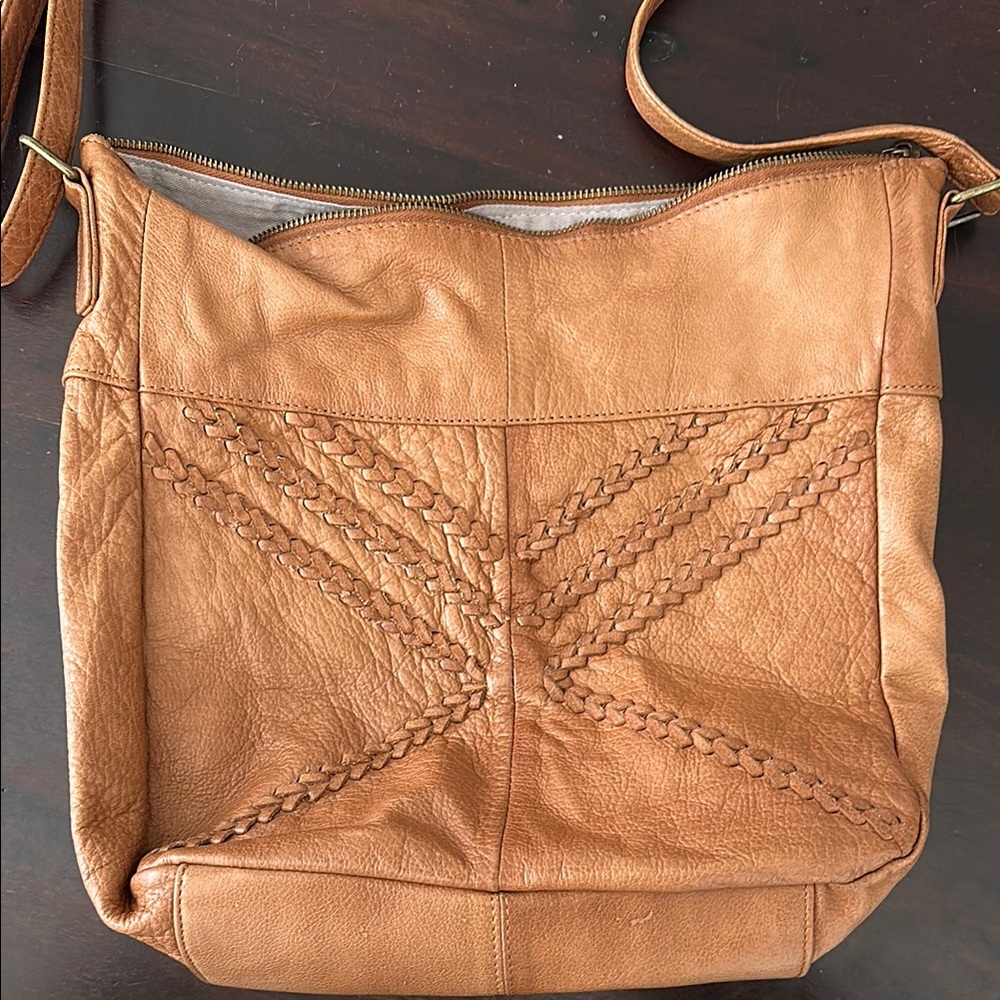 Day & Mood Tan Leather Crossbody Bag
